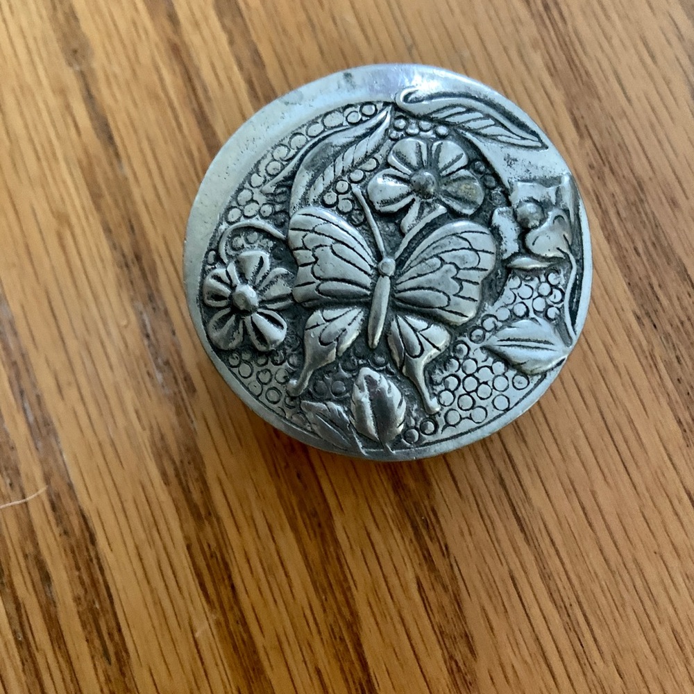 Pewter Butterfly and Flower Trinket/Ring Box